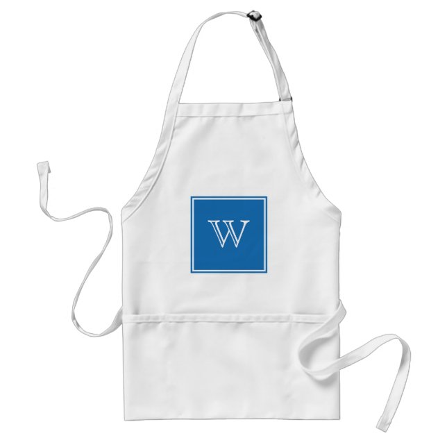 Delantal Blue Square Monogram Apron (Frente)