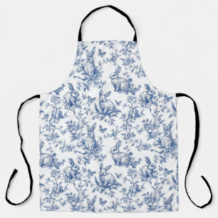 Delantal Blue Toile De Jouy Easter Bunny