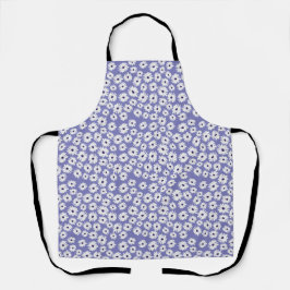 Delantal Blue white daisy flower pattern