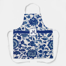 Delantal Blue White French Country All Over Print Apron