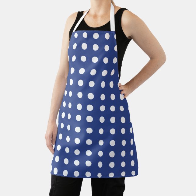 Delantal Blue White Polka Dots Baker (in situ)
