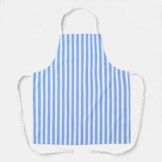 Delantal Blue White Stripes Chef Baker Caterer (Anverso)