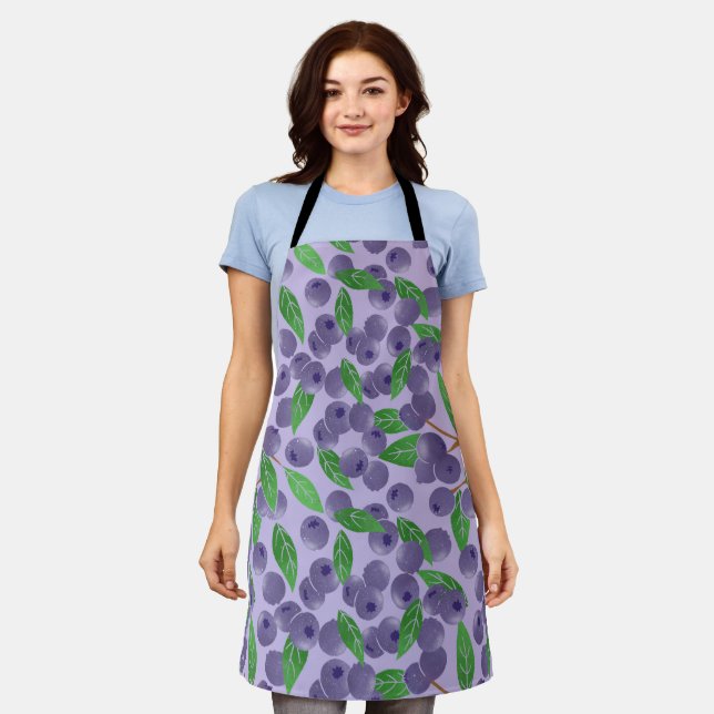Delantal Blueberries - fondo morado (Gastado)