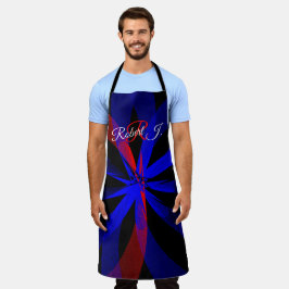 Delantal Blueberry Color Center Geometric Print Apron