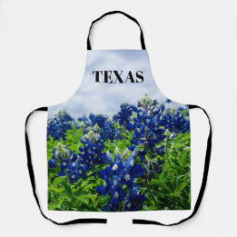 Delantal Bluebonnets Blue Floral Texas Texan Elegant