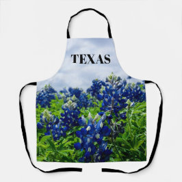 Delantal Bluebonnets Blue Floral Texas Texan Elegant
