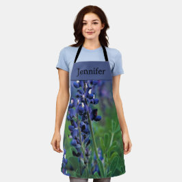 Delantal Bluebonnets Texas Flores Blue Floral Lupine