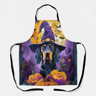 Delantal Bluetick Coonhound espeluznante Bruja de Halloween