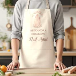 Delantal Blush Floral Nail Technician Business