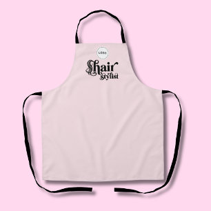Delantal Blush Pink Empleado Tu Logo Salón de Belleza