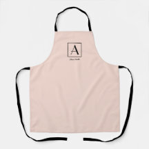 Blush Rosa Femenino Monograma Inicial Script Chic