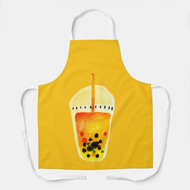 Delantal Boba Bubble tea tea art ilustracion (Anverso)