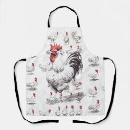 Delantal Bocetos de gallo