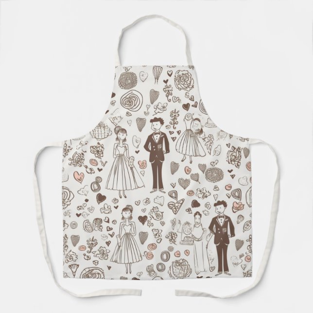 Delantal Boda Apron para Novia Moderna y Groom (Anverso)