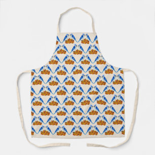 Delantal Boda de la caída de los gritos azules Patterned