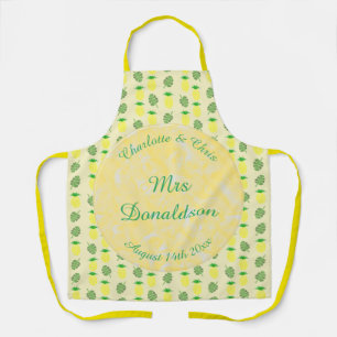 Delantal Boda de verano tropical Piña y hojas de palmera