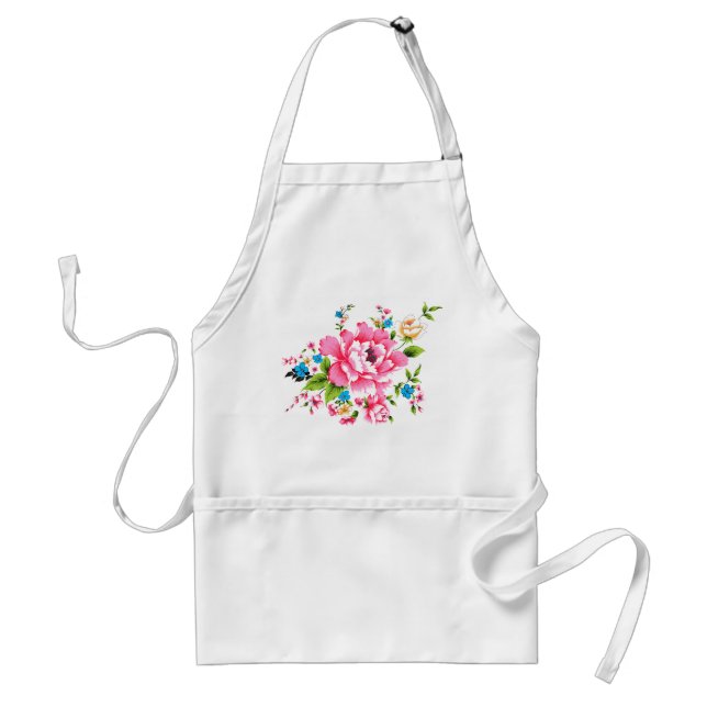 Delantal Boda Pink Peony ramo de flores (Frente)