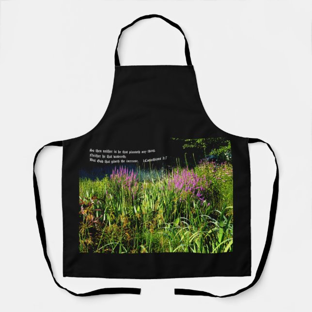Delantal Bog Garden con 1 Corinthians 3:7 (Anverso)
