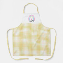 Boho Amarillo Gingham Mama Personalizada Año de Fu
