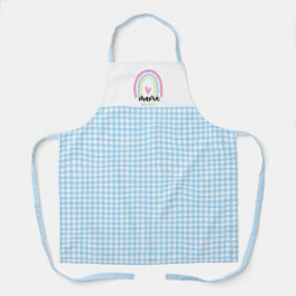 Delantal Boho Azul Cuadros Personalizado Mamá Año de Fundac