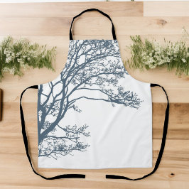 Delantal Boho de árbol único azul