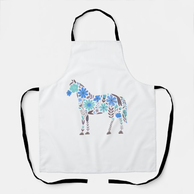 Delantal Boho Floral Horse (Anverso)
