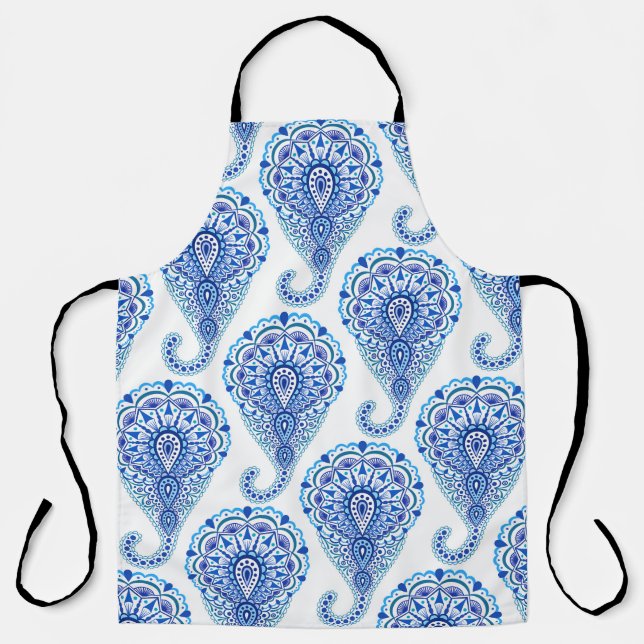 Delantal Boho Moda Paisley Seamless Oriental (Anverso)