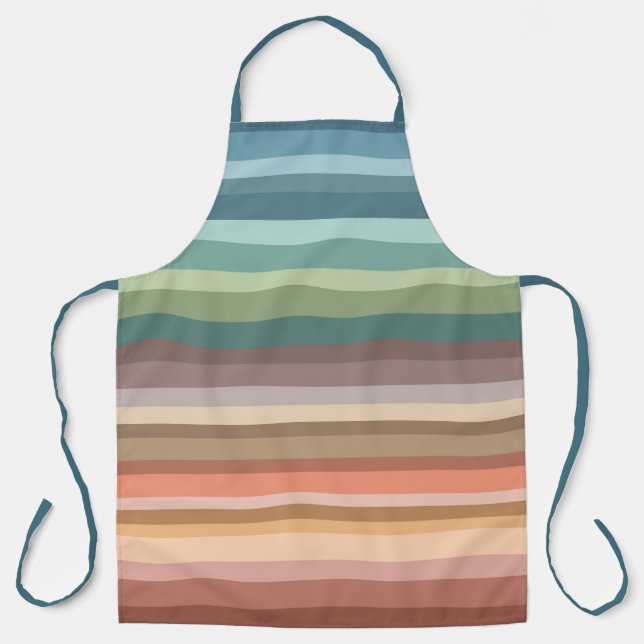 Delantal Boho Modern Chic Rayas  (Anverso)