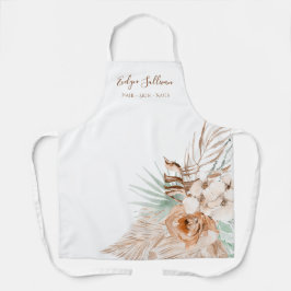 delantal boho tropical beige y menta