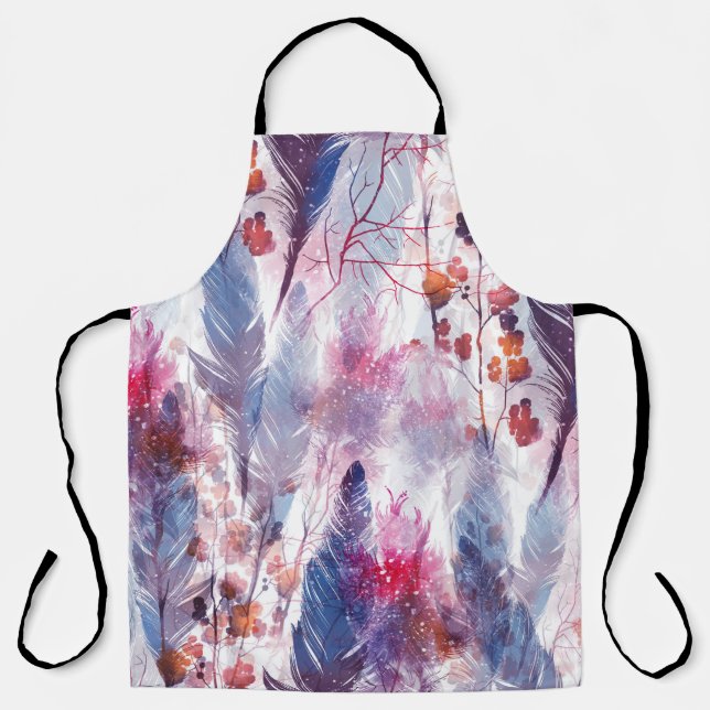 Delantal Boho Twigs and Feathers: Arte de moda (Anverso)