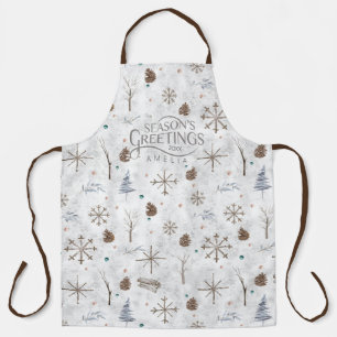 Delantal Boho Twigs & Pinecone Navidades ID986