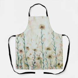 Delantal Boho Vintage Beige Flores Silvestres