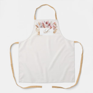 Delantal Boho Wildflower Monograma Watercolor