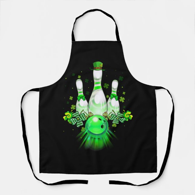 Delantal Bola de bolas Shamrock Leprechaun St Patricks Day  (Anverso)