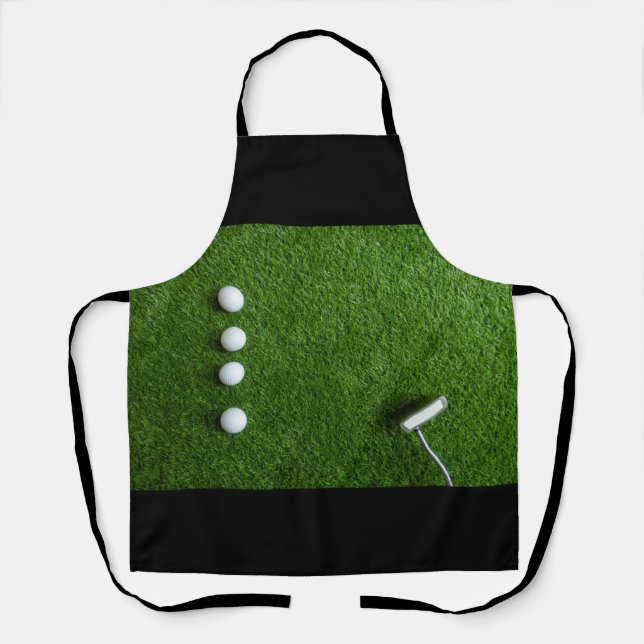 Delantal Bola de golf en césped verde (Anverso)