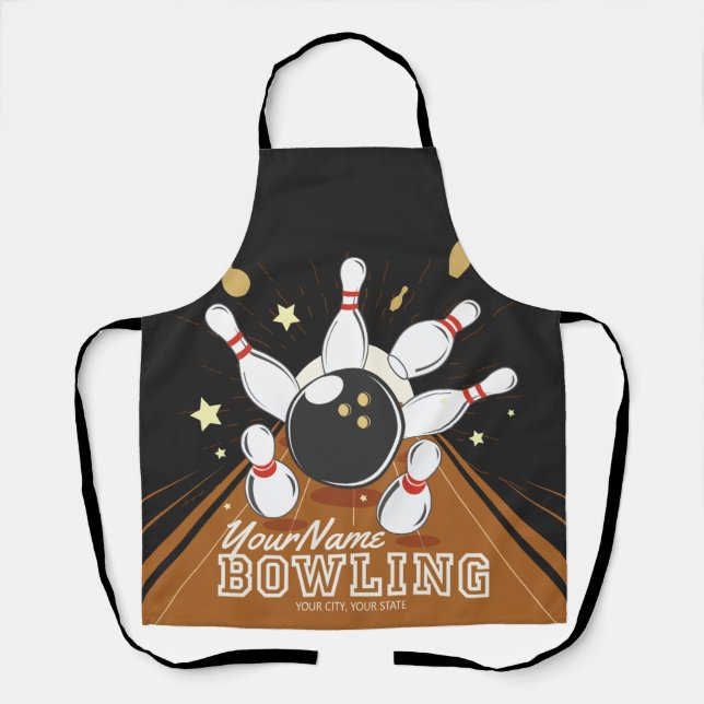 Delantal Bolas de bolas de Bowler personalizadas (Anverso)