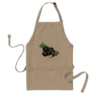Delantal Bolas De Césped Negro Con Logo Verde,