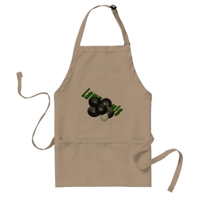 Delantal Bolas De Césped Negro Con Logo Verde, (Frente)