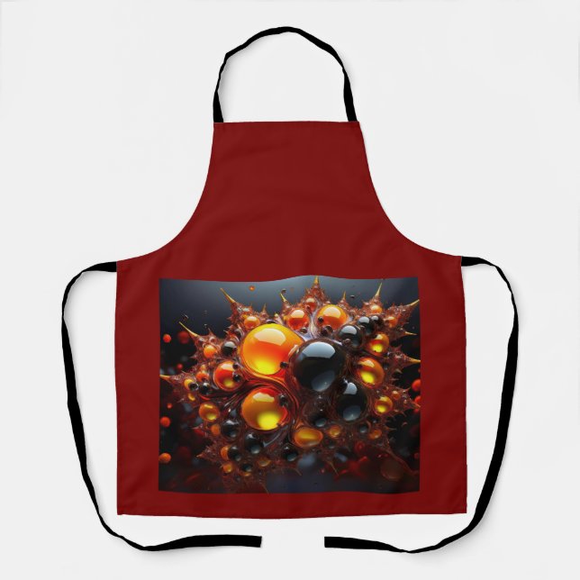 Delantal Bolas De Mandelbrot Negras Y Oro (Anverso)