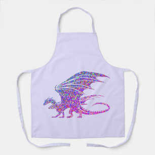 Delantal Bolsa tote de mosaico increíble con dragón y acent