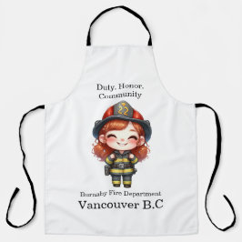 Delantal Bombero alegre con equipo brillante