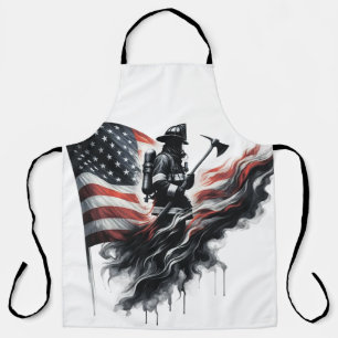 Delantal Bombero americano. Bandera de los Estados Unidos.