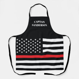 Delantal Bombero de bandera roja delgada bombero estadounid