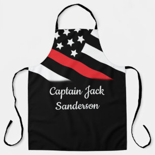 Delantal Bombero de la delgada bandera patriótica de bombe