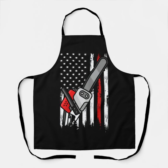 Delantal Bombero de tierras silvestres Chainsaw Línea Roja  (Anverso)