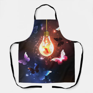 Delantal Bombilla brillante con mariposas nocturnas