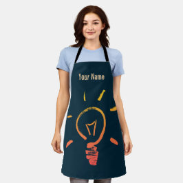 Delantal Bombilla de luz retro bombilla eléctrica inteligen