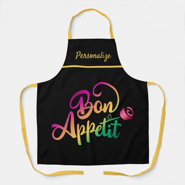 Delantal Bon Appetit Cita Purple Yellow Black Cooking (Anverso)