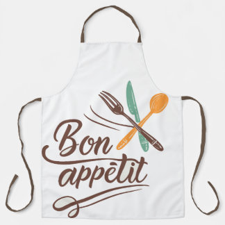 Delantal Bon Appétit Cocina Decoración Cubertería Ilustraci