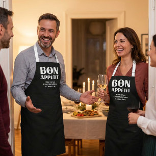 Delantal Bon Appétit et Bienvenue Chez Nous lengua francesa